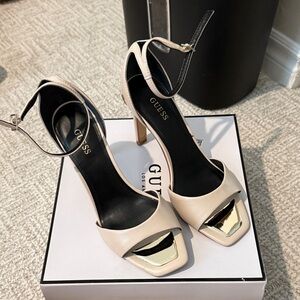 Guess Cream Heels with Gold Detail